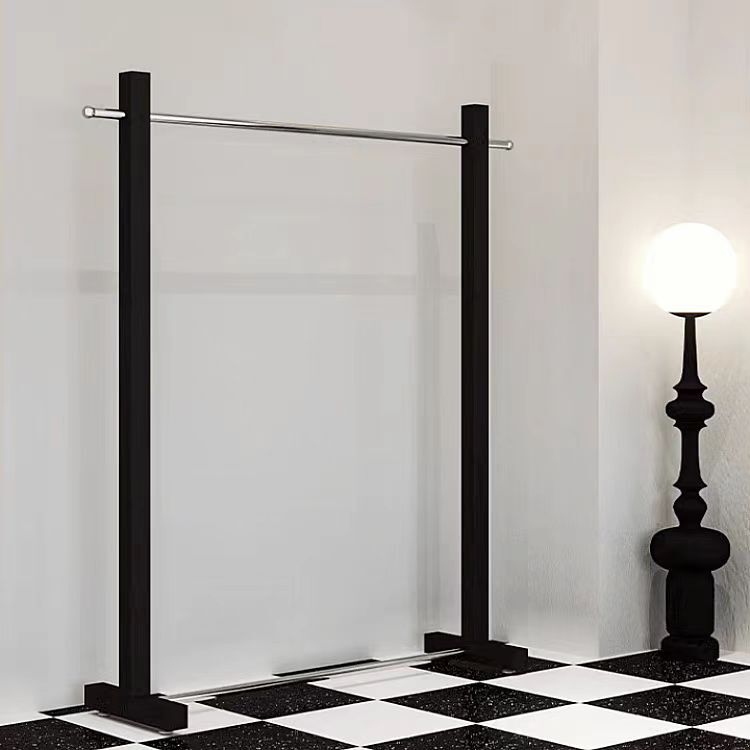 Clothing Store Display Rack Iron Art Black Simple Stainless Steel Floor-Standing Side Display Rack Women's Clothing Store Clothes Hanger