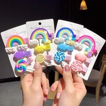 Childrens Rainbow Hairpin Cute Cloud Lollipop Side Clip Girls Duckbill Clip Side Clip Girls Hairpin Accessories
