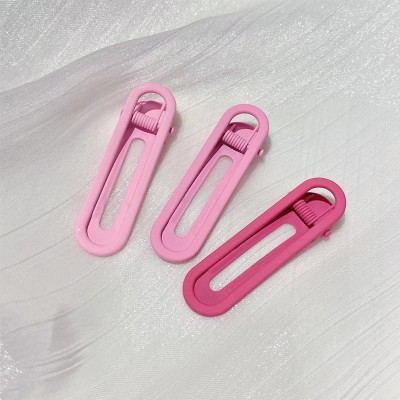 images 8:Color Korean version hair clip female grinding metal shredded hair clip cute forehead Liu Hai clamped face-washing makeup duck mouth card