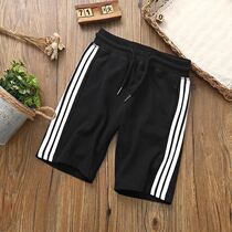 JJ Summer Base Deposit Tightness Waist Layering Pure Cotton Medium Pants Summer Shorts Black Casual Neutral 50% Pants