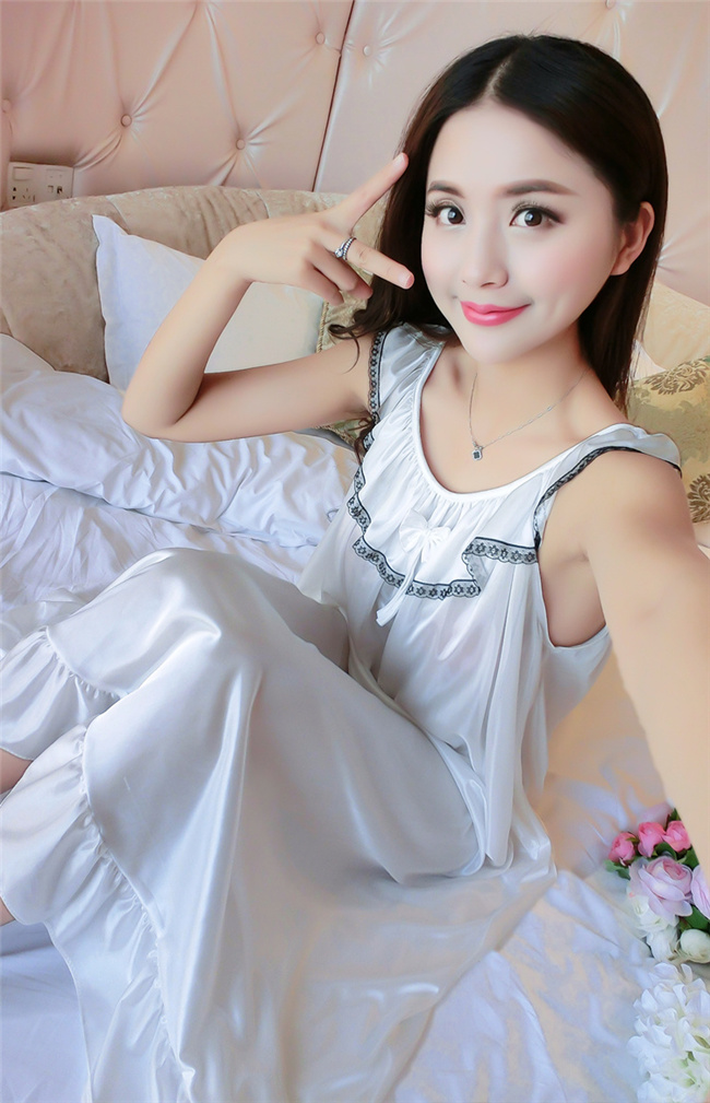 Phụ nữ mang thai nightdress nữ mùa hè kích thước lớn lỏng chất béo mm mang thai thời gian 200 kg dài sexy băng lụa mỏng voan đồ ngủ