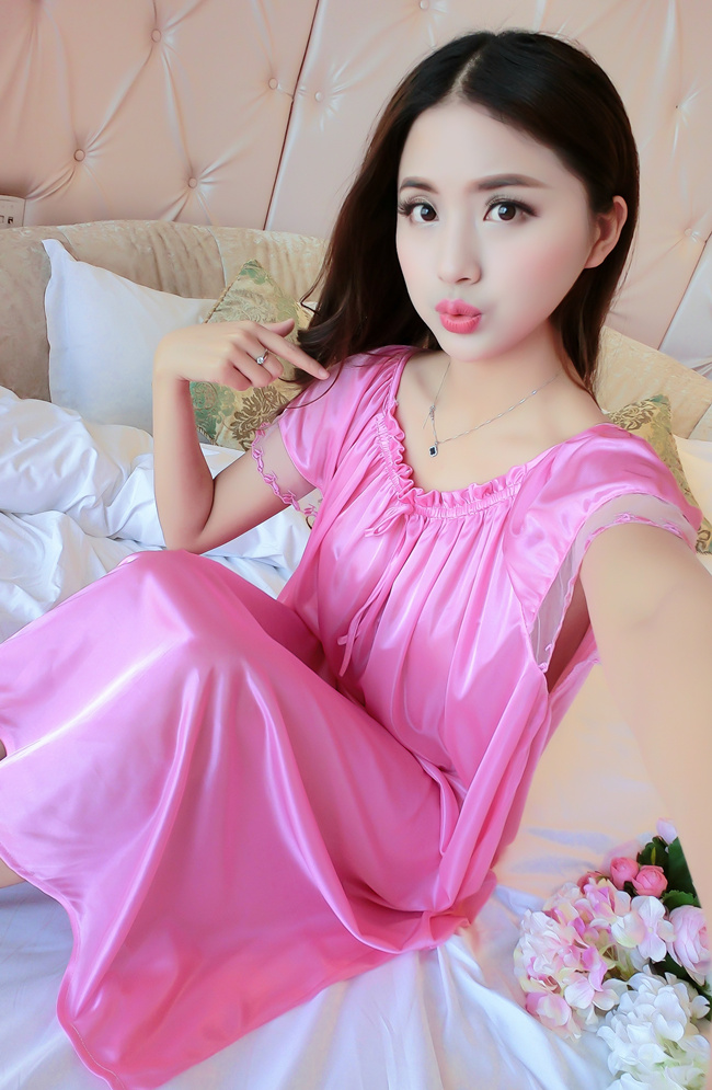 Phụ nữ mang thai nightdress nữ mùa hè kích thước lớn lỏng chất béo mm mang thai thời gian 200 kg dài sexy băng lụa mỏng voan đồ ngủ