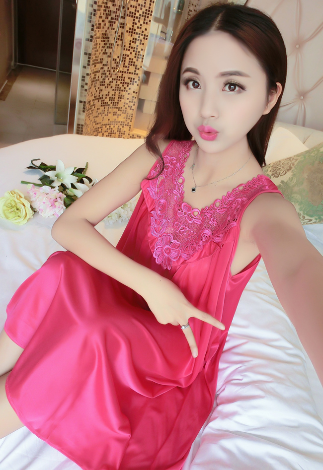 Nightdress nữ mùa hè sexy băng lụa ngắn- tay kích thước lớn phụ nữ mang thai chất béo mm lỏng đoạn dài 200 kg mang thai thời gian mỏng đồ ngủ