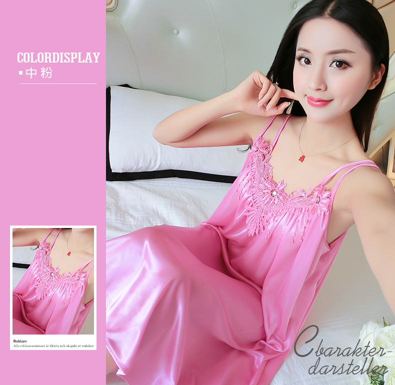 Cộng với phân bón xl nightdress nữ chất béo mm200 kg mùa hè sling sexy băng lụa ren dài chiffon đồ ngủ