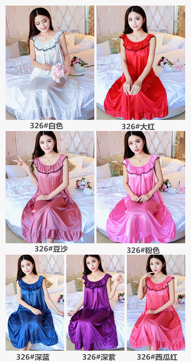 Nightdress nữ mùa hè sexy băng lụa ngắn- tay kích thước lớn phụ nữ mang thai chất béo mm lỏng đoạn dài 200 kg mang thai thời gian mỏng đồ ngủ