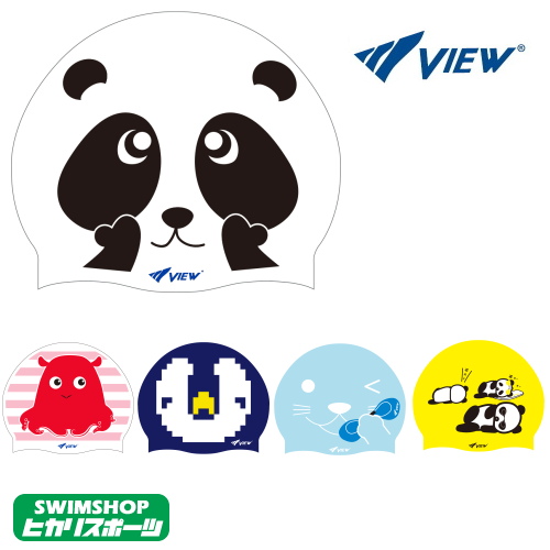 Japan TABATA waterproof cute cartoon silicone swimming cap Swimming cap Adult child boy girl long hair