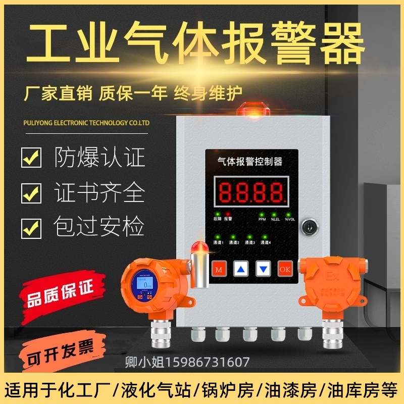 Fixed wall-mounted combustible gas detection alarm device natural gas paint diesel concentration leakage detector