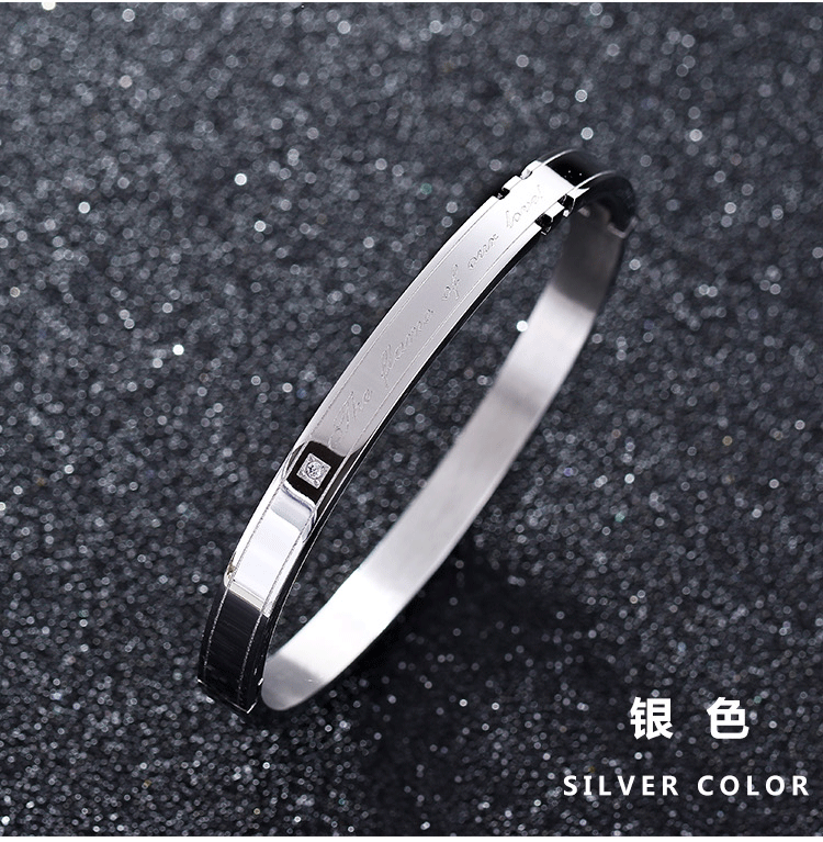 Vòng tay đôi có thể là chữ Hàn Quốc của chiếc vòng tay bằng thép titan màu vàng đơn giản dành cho nam và nữ vòng tay tỳ hưu