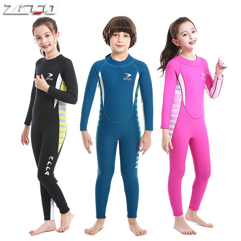ZCCO cold-proof children's swimsuit Siamese big children girls boys thickened warm diving suit floating diving mother swimsuit