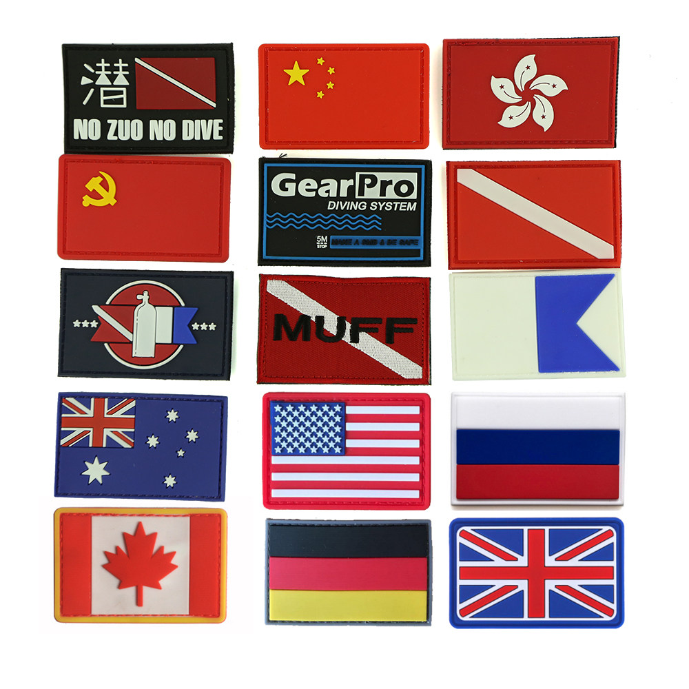 Diving Flag Badge Velcro Armband Velcro Diving Equipment Net Bag Diving Clothing Decoration Hook Surface