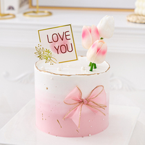 520 Valentines Day meritocracy Romantic Cake Decoration Emulation Tulip Lovers Courseware Lovers Courseware White Love You Insert