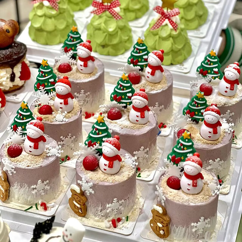 Christmas Net Red Cake Decorations Mini Hair Line Hat Hem Christmas Eve Small dessert Christmas Snow Man Plugins-Taobao