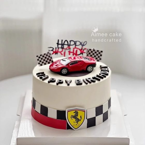 汽车蛋糕装饰红色跑车赛车敞篷车越野车摆件男神男士爸爸生日装扮