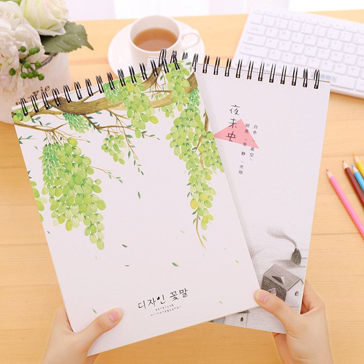 Notebook Stationery Benson Little Frescoed College Student Brief Notepad b5 Large spire This thickened upturned coil-Taobao