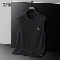 High Sense Small Kan Shoulder Autumn Winter Men Warm Waistcoat Jacket Round Collar Sleeveless Covered Head Sweater New Knitted Vest