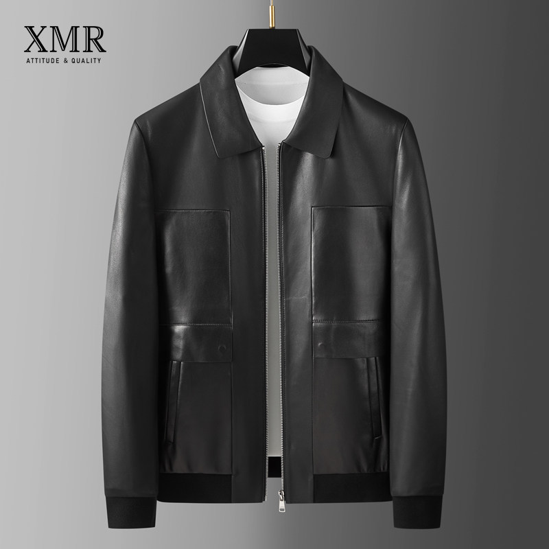 Sheep Leather Leather Leather Clothing Man 2022 Spring Autumn New Fashion Trends Leather Jacket Short locomotive tooling jacket