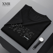 Geometric Printed Short Sleeve T-Shirt Male Summer New Silk Skating Silk T-shirt Male Homemade Boomer Men Half Sleeve Body Shirt