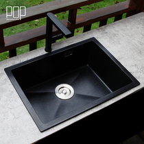 POP Quartz Granite Sink Kitchen Banker Black Water Basin Dishwasher Battery Package