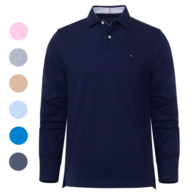 Authentic North American Tommy Long-Sleeve Polo Shirt for Men, Classic Casual Autumn Large Size Solid Color T-Shirt Authentic North American Tommy Long-Sleeve Polo Shirt for Men, Classic Casual Autumn Large Size Solid Color T-Shirt