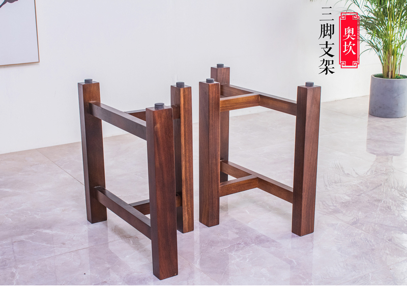 Wujin wood Okan big board solid wood bracket African Rosewood log triangle bracket matching bracket Table leg customization