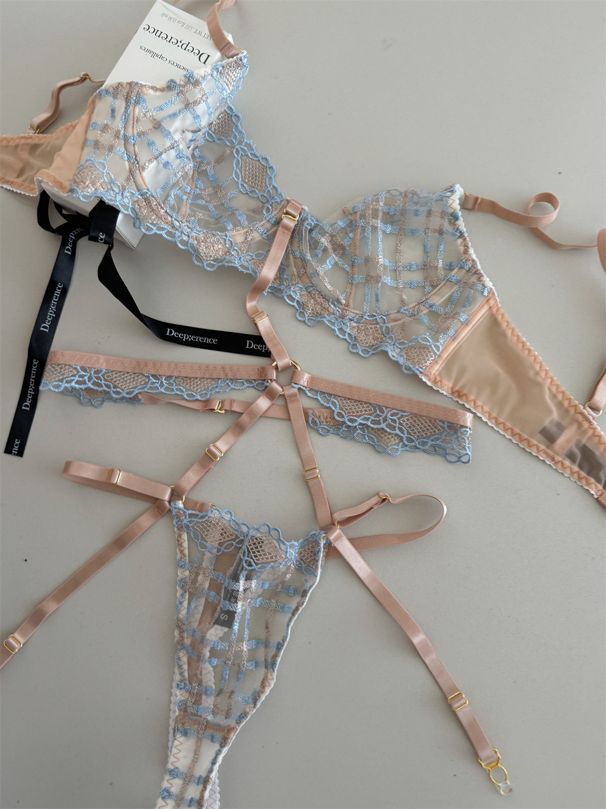 Patchwork Lace Bra Set styled for romantic evenings, boudoir photos, and private occasions