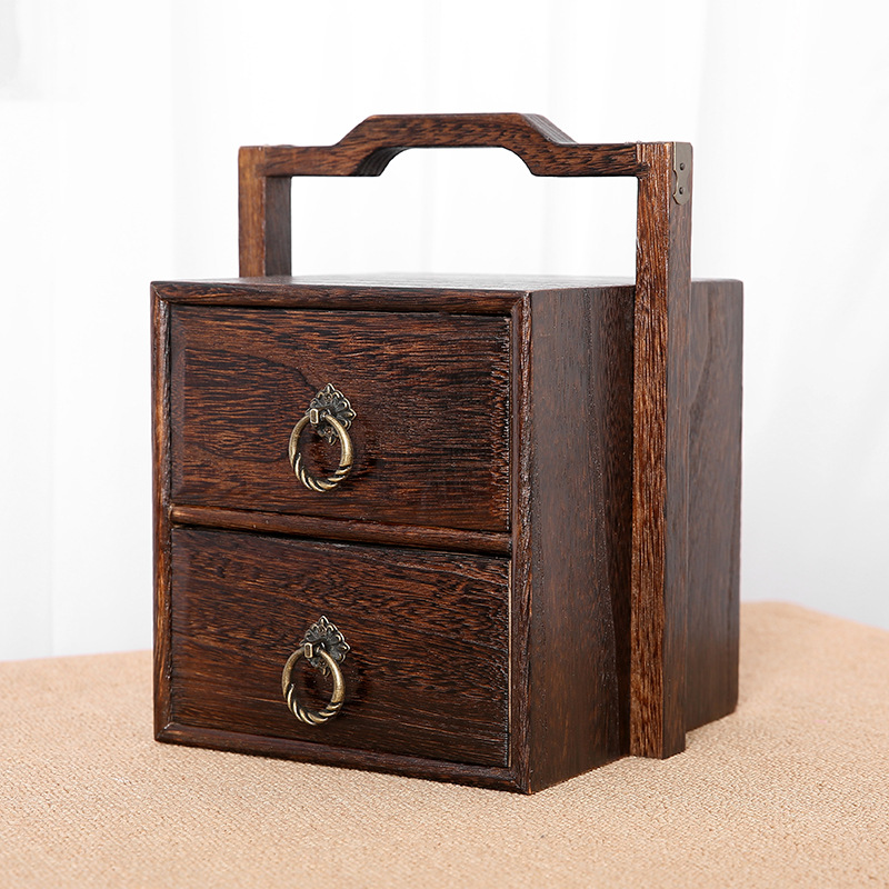 Chinese Solimu Pu-ji Tea Case Tongwood Travel Tea Towers Capacity Tea Tools Table Tea Catering Tea Circuit Drawer Desktop Frame