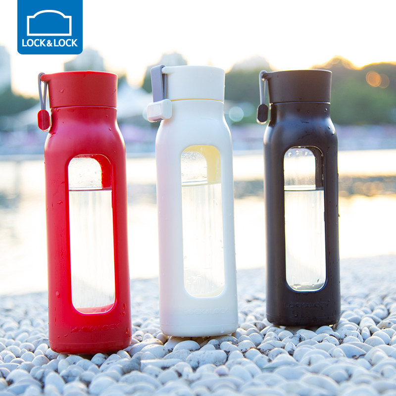 Le buckle Le buckle water cup heat resistant glass heat insulation plastic glass cup sealing leakproof cup fashion creative cup