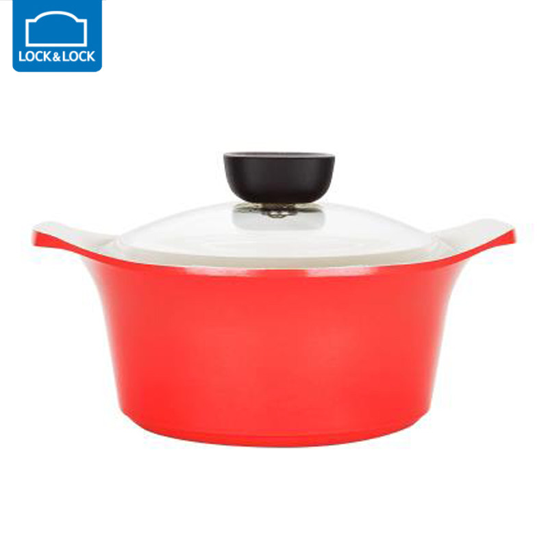 Lock lock lock household non-stick soup pot Stew pot Non-stick pot Soup stew pot Cooking Gas induction cooker Milk pot Universal pot