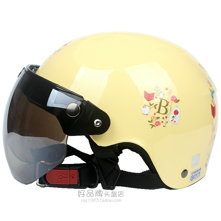 Taiwan EVO Long Hair Princess Yellow Harei Electric Motor Car Children's Helmet Safety Helmet for male and female children Summer