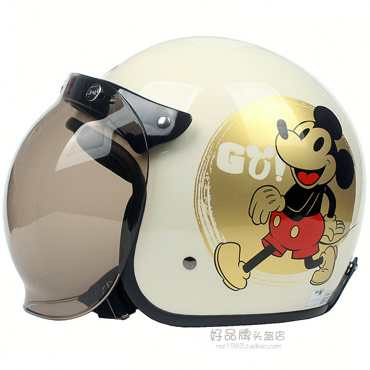 Taiwan EVO retro GimMickey White Haret electric locomotive safety helmet for men and women warm winter