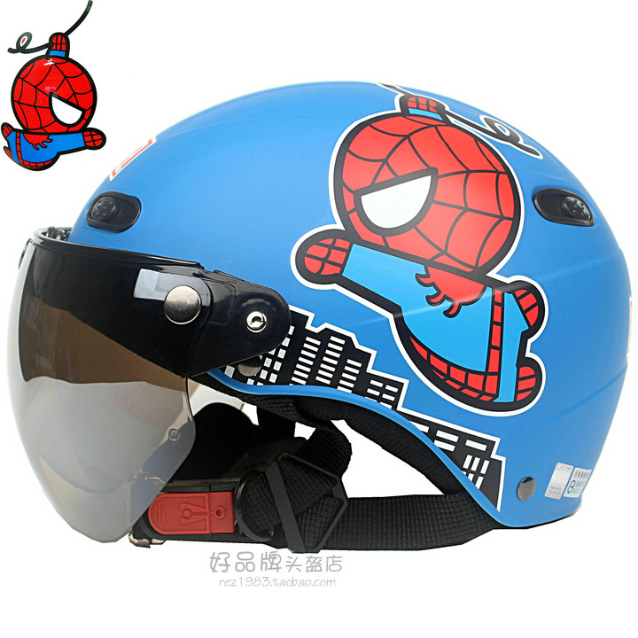 Taiwan EVO Spider Man Frosted Blue Electric Harelocomotive Safety Helmet Safety Helmet male and female sunscreen for four summer months