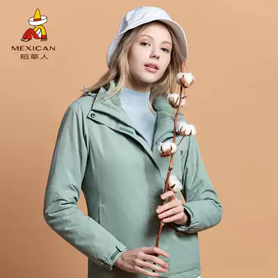 Scarecrow coral fleece assault jacket men's pure color three-in-one plus velvet warm waterproof outdoor men's mountaineering jacket