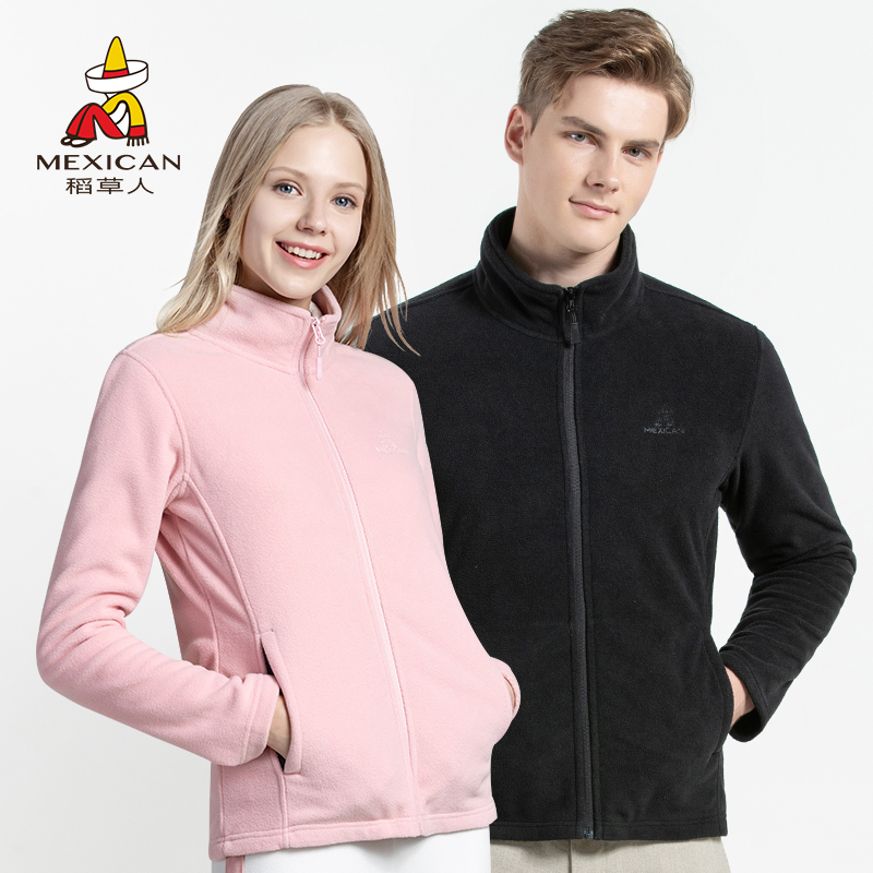 Rice Straw Man Outdoor Grip Suede Jacket for men and women The fall winter cardiovert cardiovert sweaty coat jacket Assault Jacket Thickened Liner