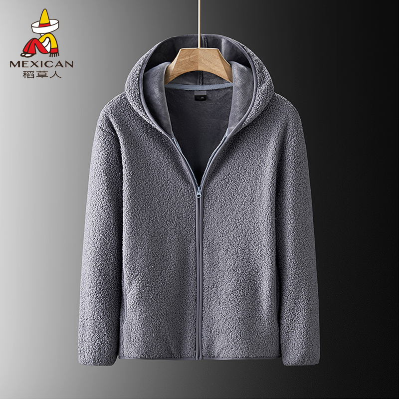 Rice Straw Man Outdoor grab jacket for men and women Autumn Winter Warm Cardiovert and Cap Jacket Sportswear