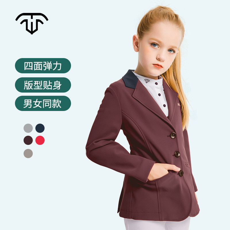 655 Children's Equestrian Suit Autumn Winter Professional Knight Suit Boys' and Girls' Equestrian Race Suit Equestrian Tops