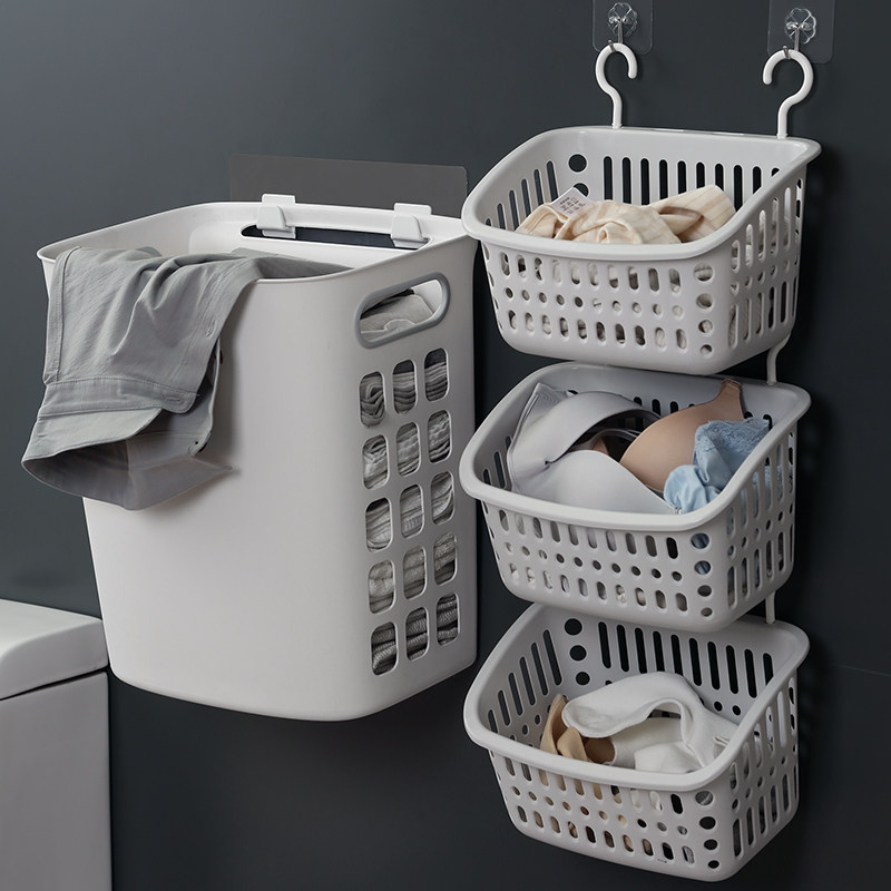 Dirty clothes basket storage basket for clothes home dressing room change wash wall-mounted bucket wall-mounted laundry basket frame