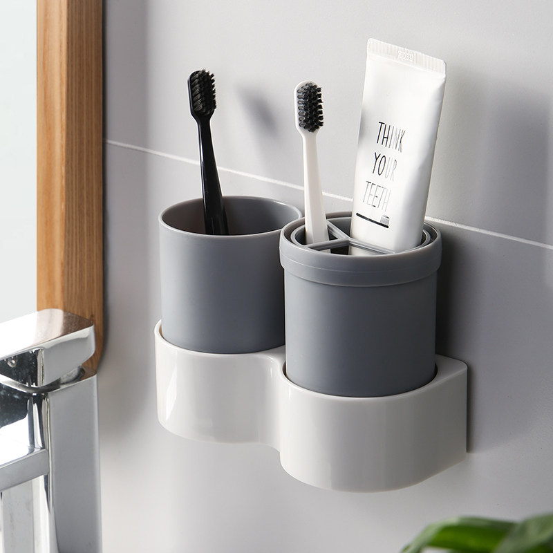 Mouthwash cup Brushing cup shelf set Household wash simple wall-hanging couple pair of net red tooth cup
