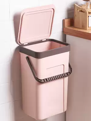 Wall-mounted trash can without holes and large deodorant Wall kitchen powder room household toilet hanging can be hung with cover