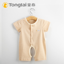 Child Tai Spring and Summer New Baby Clothes Newborn Half-sleeved Hardclothes Men and Women Baby Creep Clothes