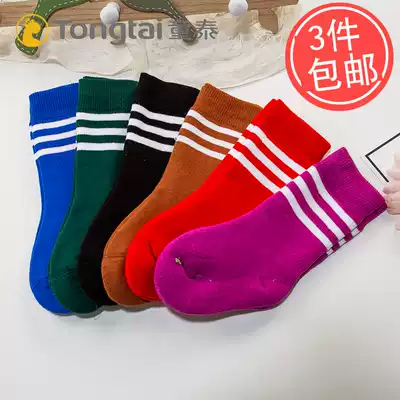 Tongtai baby socks autumn and winter cotton socks mid-june long tube men and women baby warm thick and fluff ring 1-4 years old