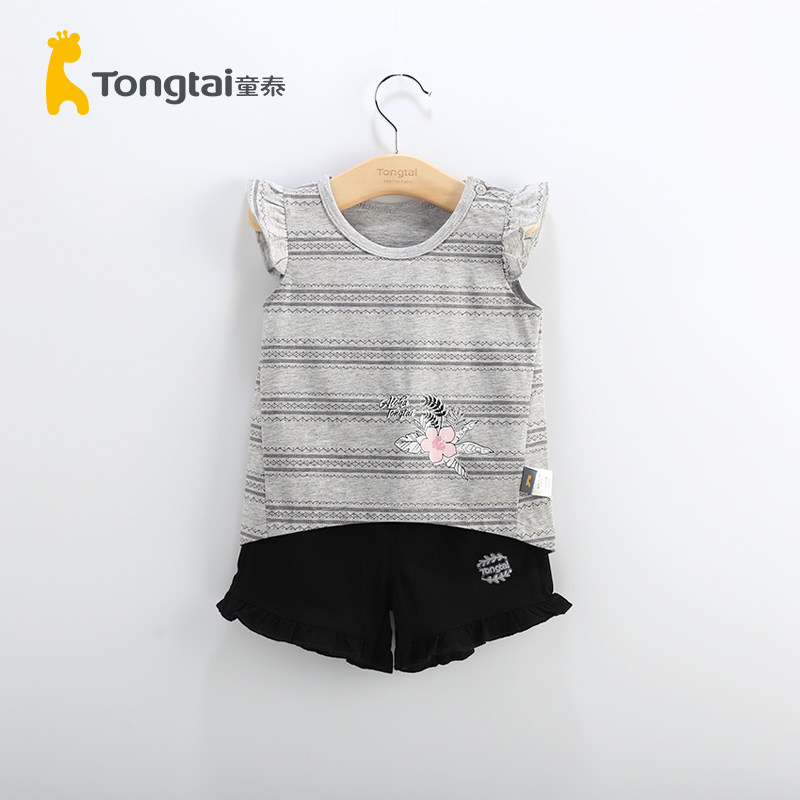 Baby Tai 2019 summer new baby short sleeve suit 11 - 18 months 4 year old baby half - sleeve shorts two sets