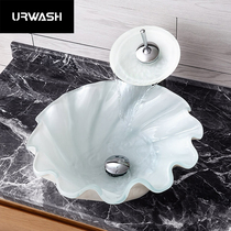 URWASH bathroom tempered glass modern simple Taiwan basin personalized wash basin home hotel washing basin