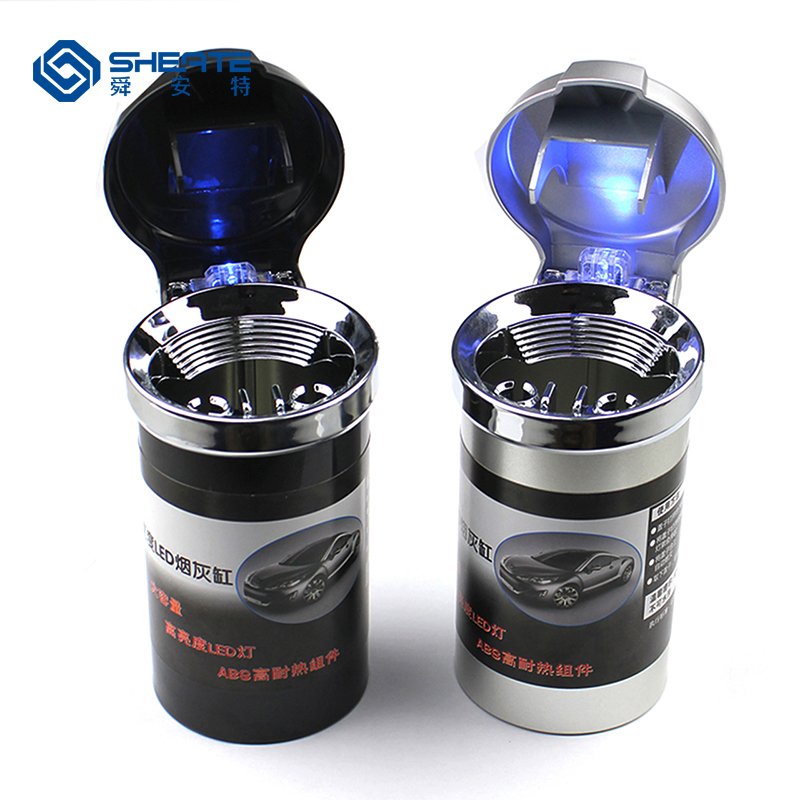 Car ashtray Male car ashtray Car luminous LED light multi-function car ashtray with cover supplies