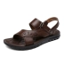 Giày đỏ nam 2018 hè phong cách mới sandal Giày da nam đi biển thoải mái Sandal