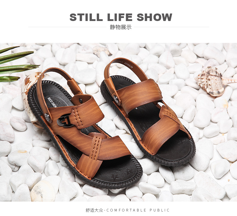 Giày đỏ nam 2018 mùa hè mới phong cách sandal thời trang thoải mái đi biển sandal đôi sandal đôi sử dụng đích thực giày adidas nam