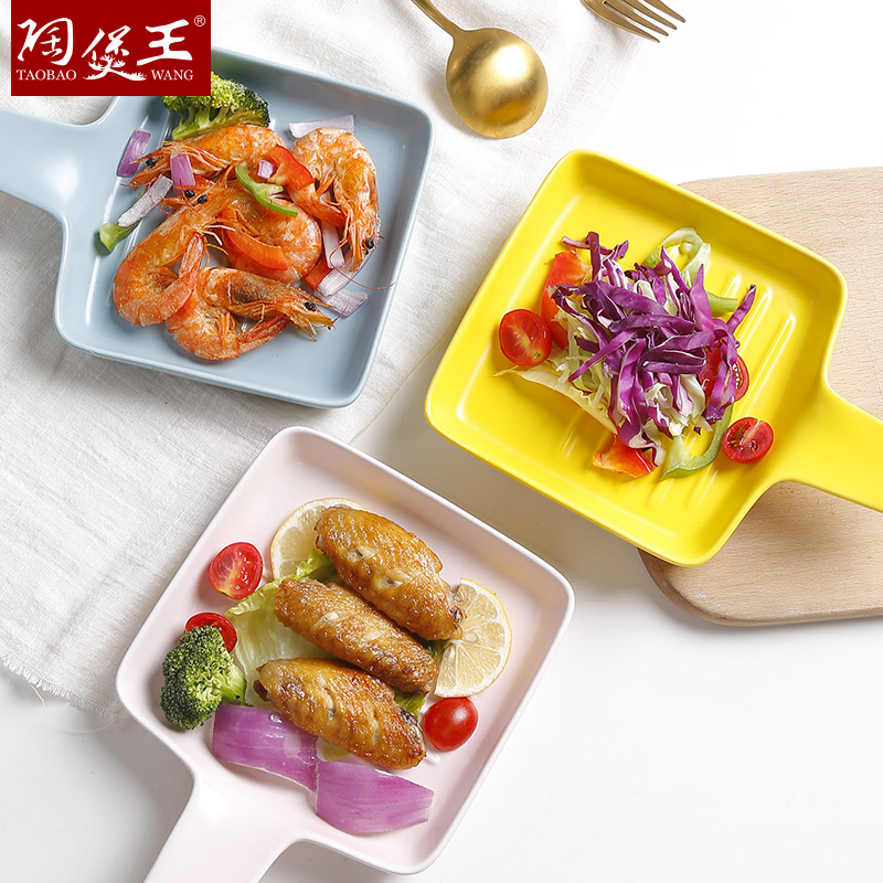 Clay Pot King Nordic Wind Baking Baking Pan Baking Rice Bowl Special Belt to bake Oven Bowl cheese Baking Dinner Creative Plate Dinner Plate