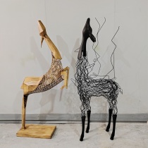 Manufacturer supplies simulated stainless steel mirror animal deer sculpture garden landscape courtyard park villa floor-standing ornaments