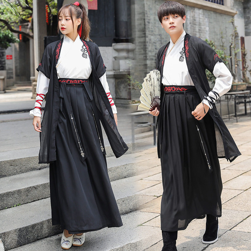 6552 real shot original Hanfu men and women with the same style couple Chinese style improved martial arts style group class uniforms return to suits