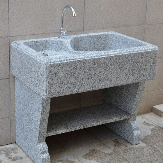 花岗岩整体石头石材洗衣台阳台家用洗衣池大理石带搓衣板水槽盆