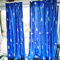 Curtain fabric clearance processing foreign trade curtain finished hook type rental room small short curtain bedroom kitchen pastoral style